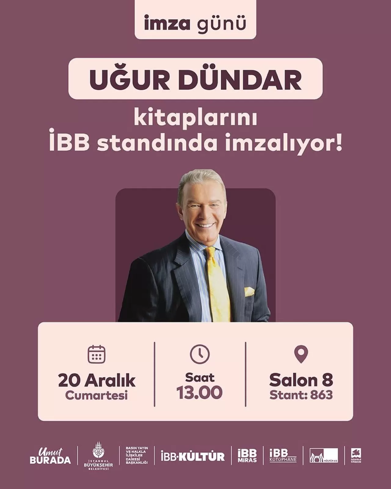 Uğur Dündar, TÜYAP Kitap Fuarı'nda Okurlarıyla Buluşacak