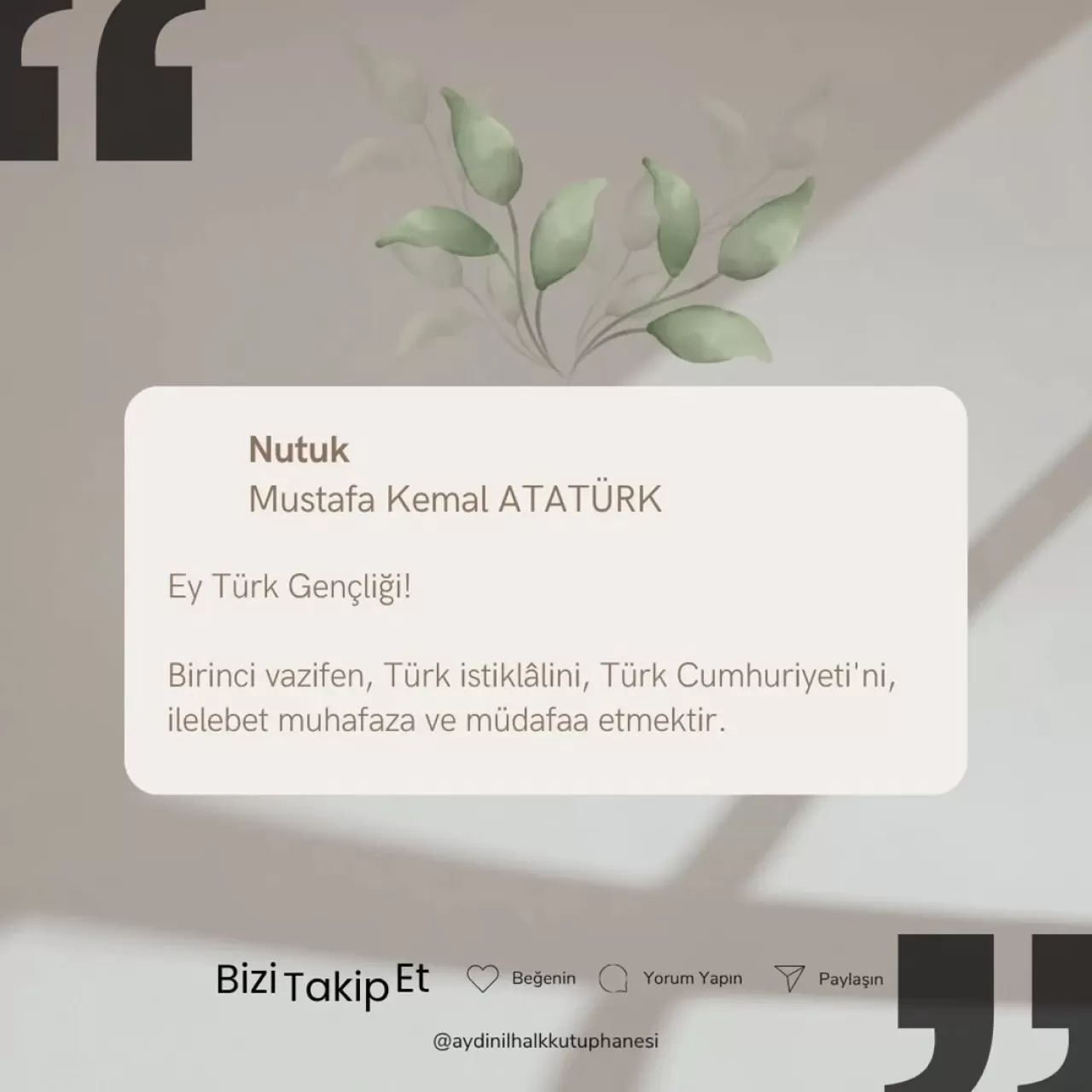 Aydın İl Halk Kütüphanesi'nden Anlamlı Gençliğe Hitabe Sergisi