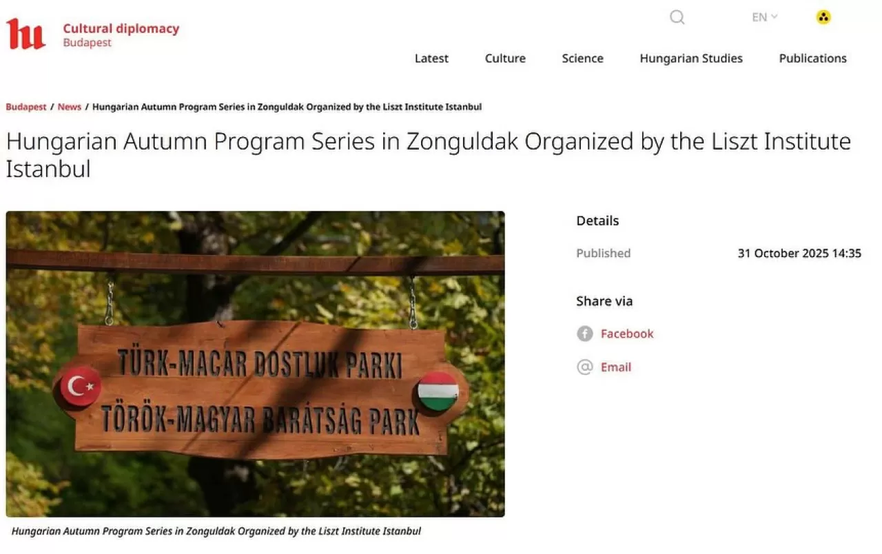 Zonguldak'ta Macar-Türk Dostluk Parkı Açılışı, Budapeşte'deki Kültür Merkezinin Haberine Konu Oldu