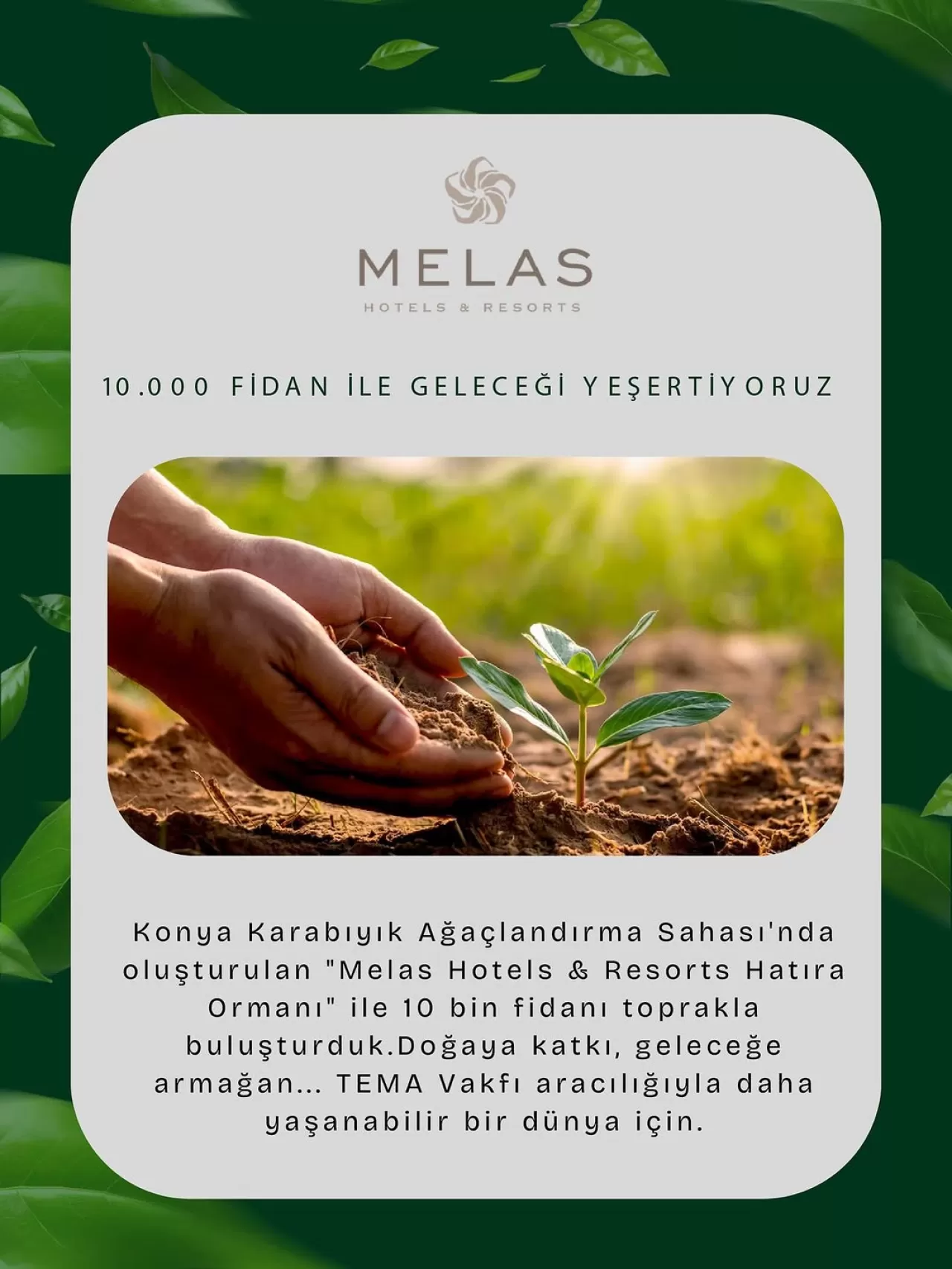 Melas Hotels & Resorts, Konya'da 10 Bin Fidanlı Hatıra Ormanı Oluşturdu
