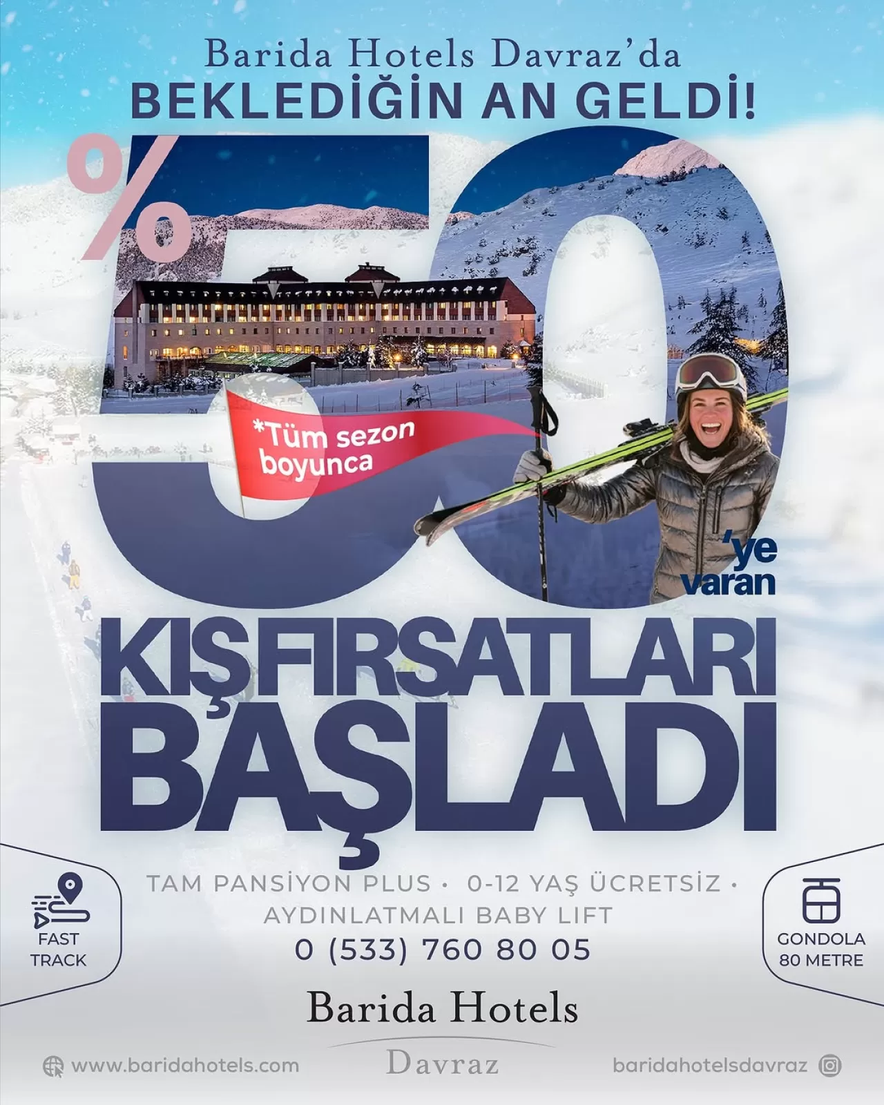 Barida Hotels Davraz'da Kış Sezonu Rezervasyonları Başladı