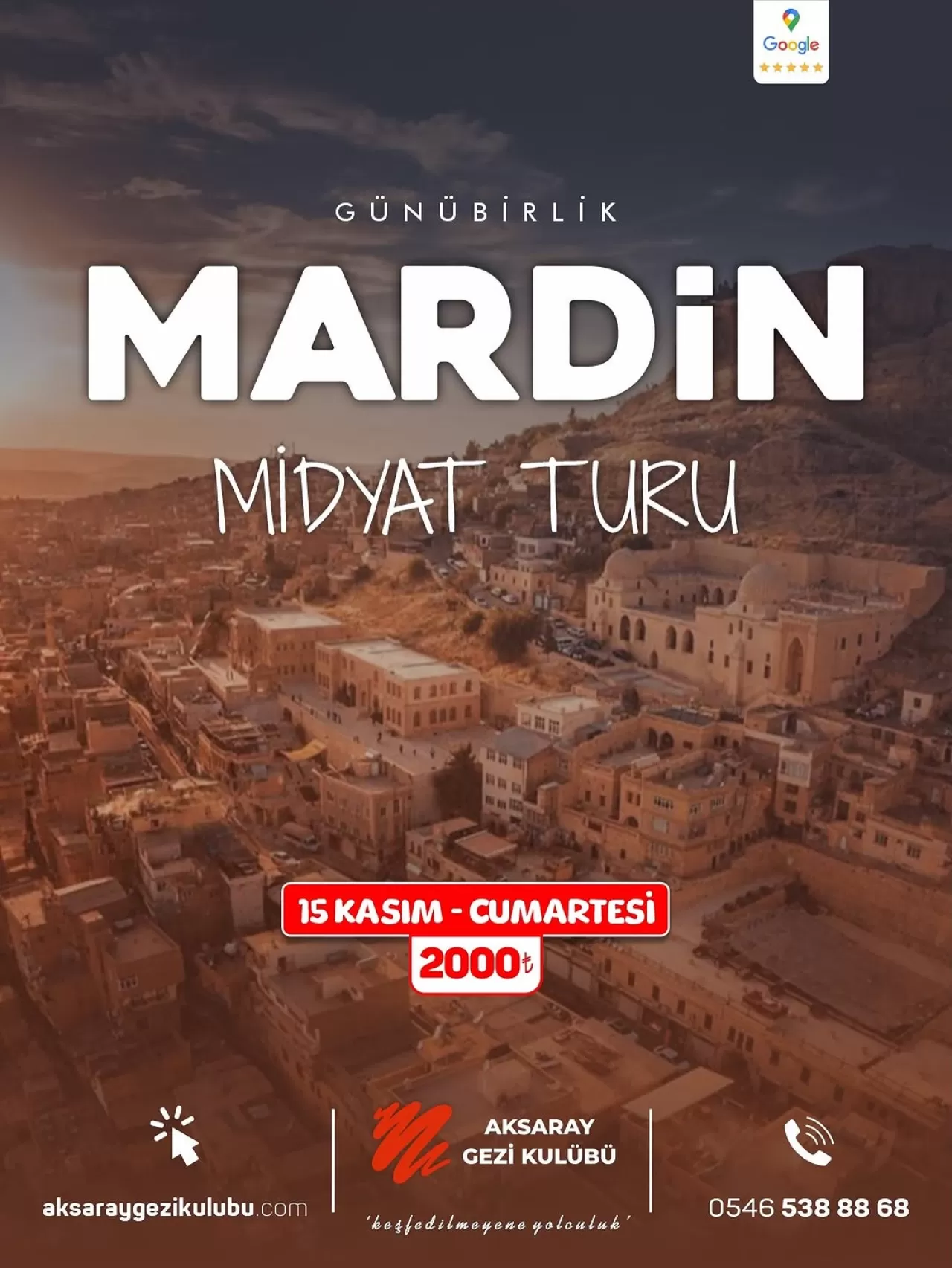 Aksaray Gezi Kulübü, Mardin ve Midyat Turu Düzenliyor