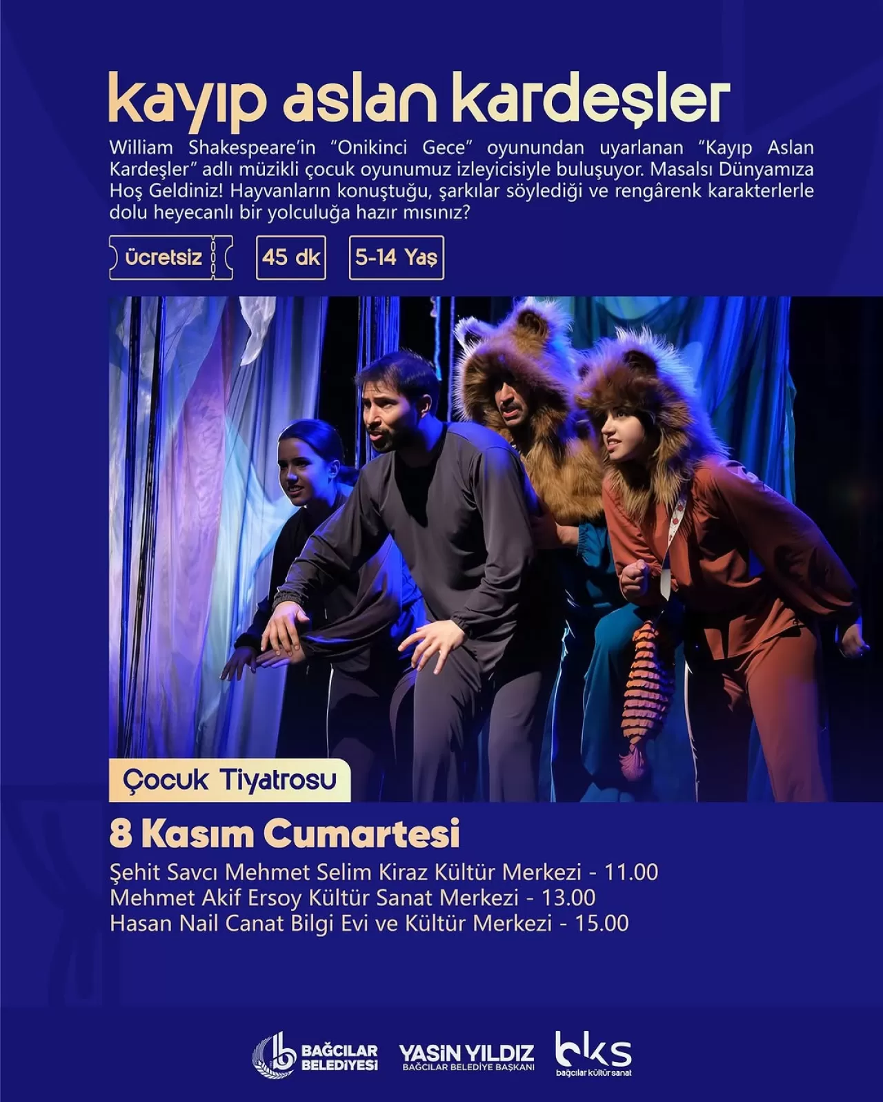 Bağcılar'da Çocuklar İçin Ücretsiz Tiyatro Şenliği
