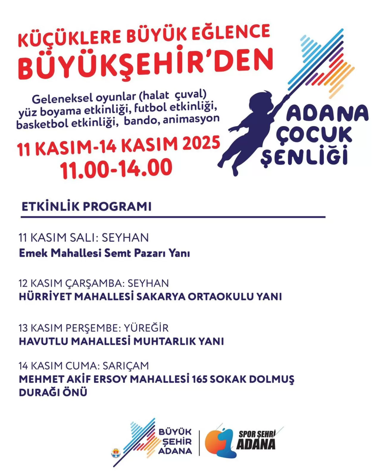 Adana'da Çocuk Şenliği Düzenlenecek