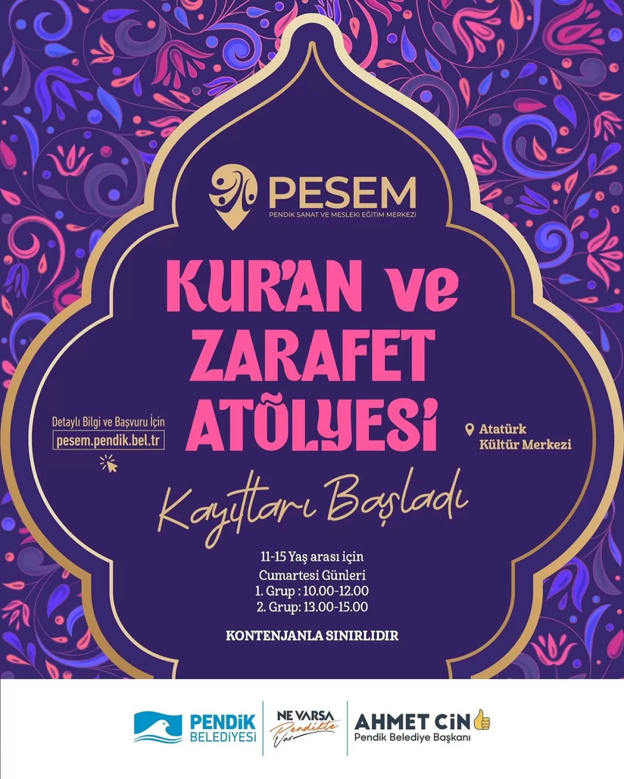 Pendik'te Gençlere Yönelik Kur'an ve Zarafet Atölyesi Kayıtları Başladı