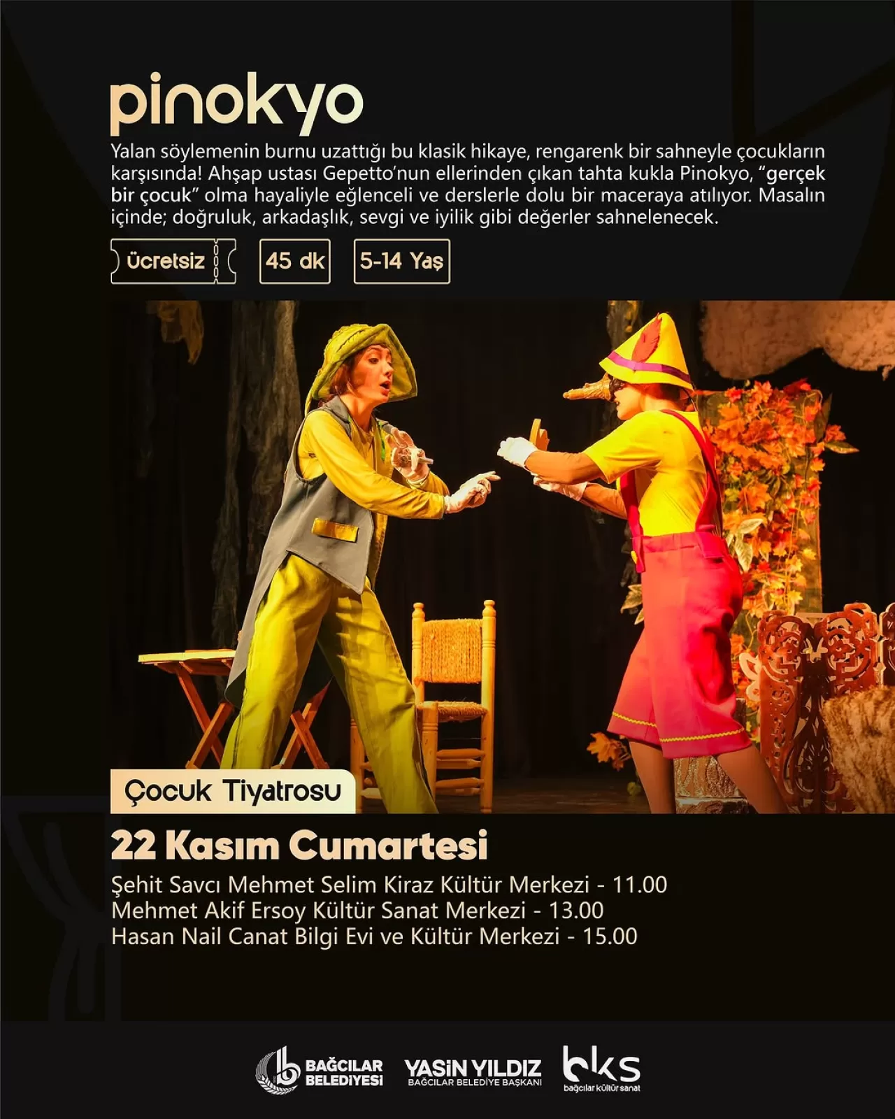 Bağcılar'da Hafta Sonu Çocuk Tiyatrosu Etkinlikleri Düzenleniyor