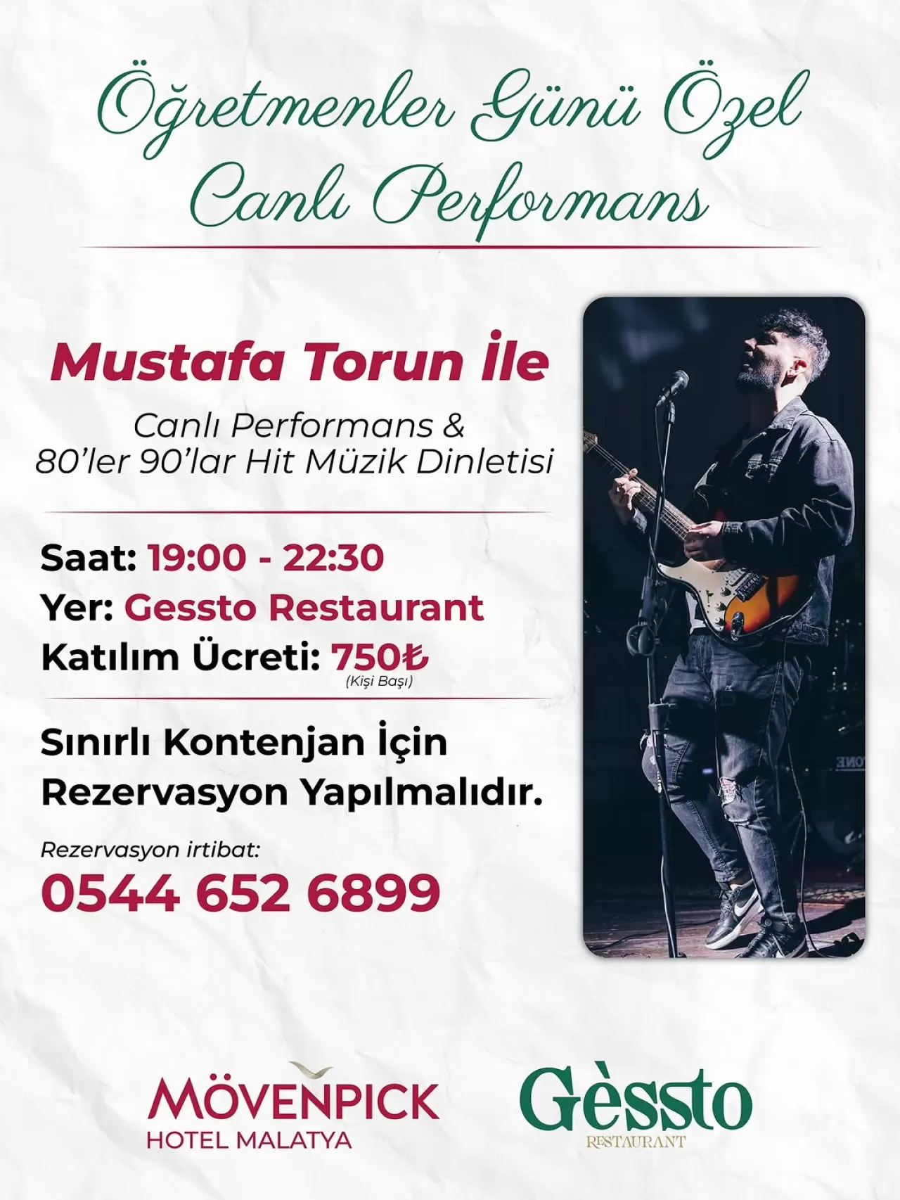 Mövenpick Hotel Malatya, Öğretmenler Günü'ne Özel Etkinlik Düzenliyor