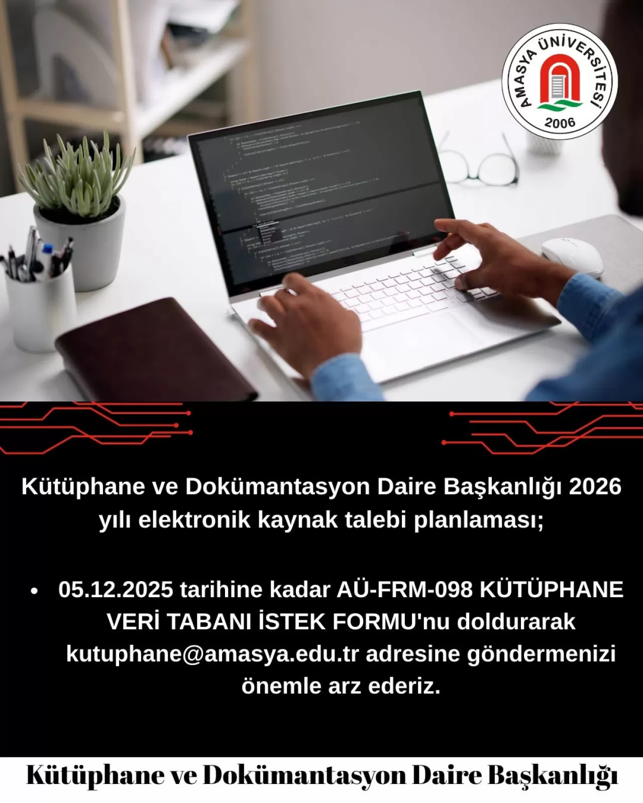 Amasya Üniversitesi, 2026 Yılı Elektronik Kaynak Planlamasını Başlattı