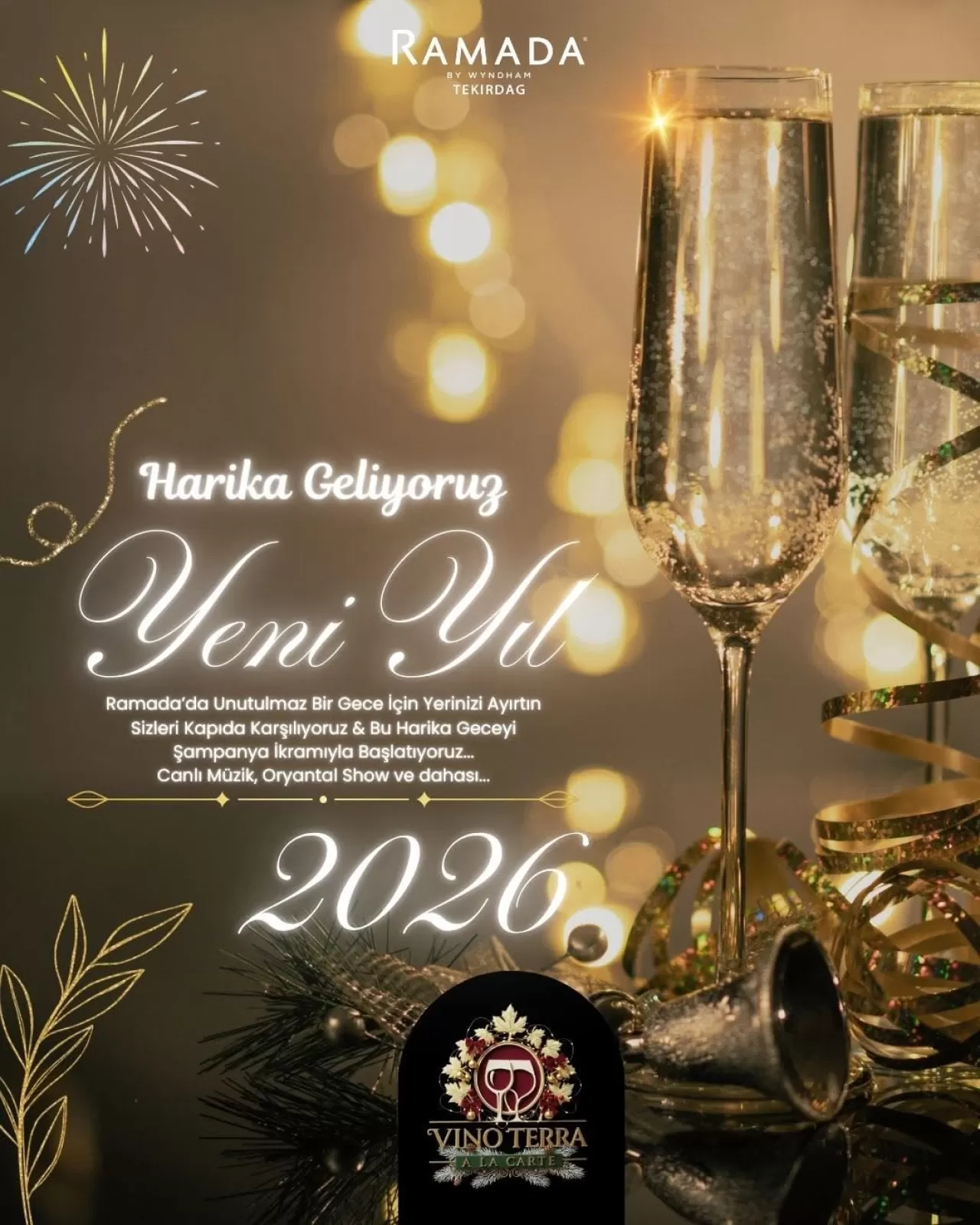 Ramada by Wyndham Tekirdağ'da Yılbaşı Gecesi Programı Açıklandı
