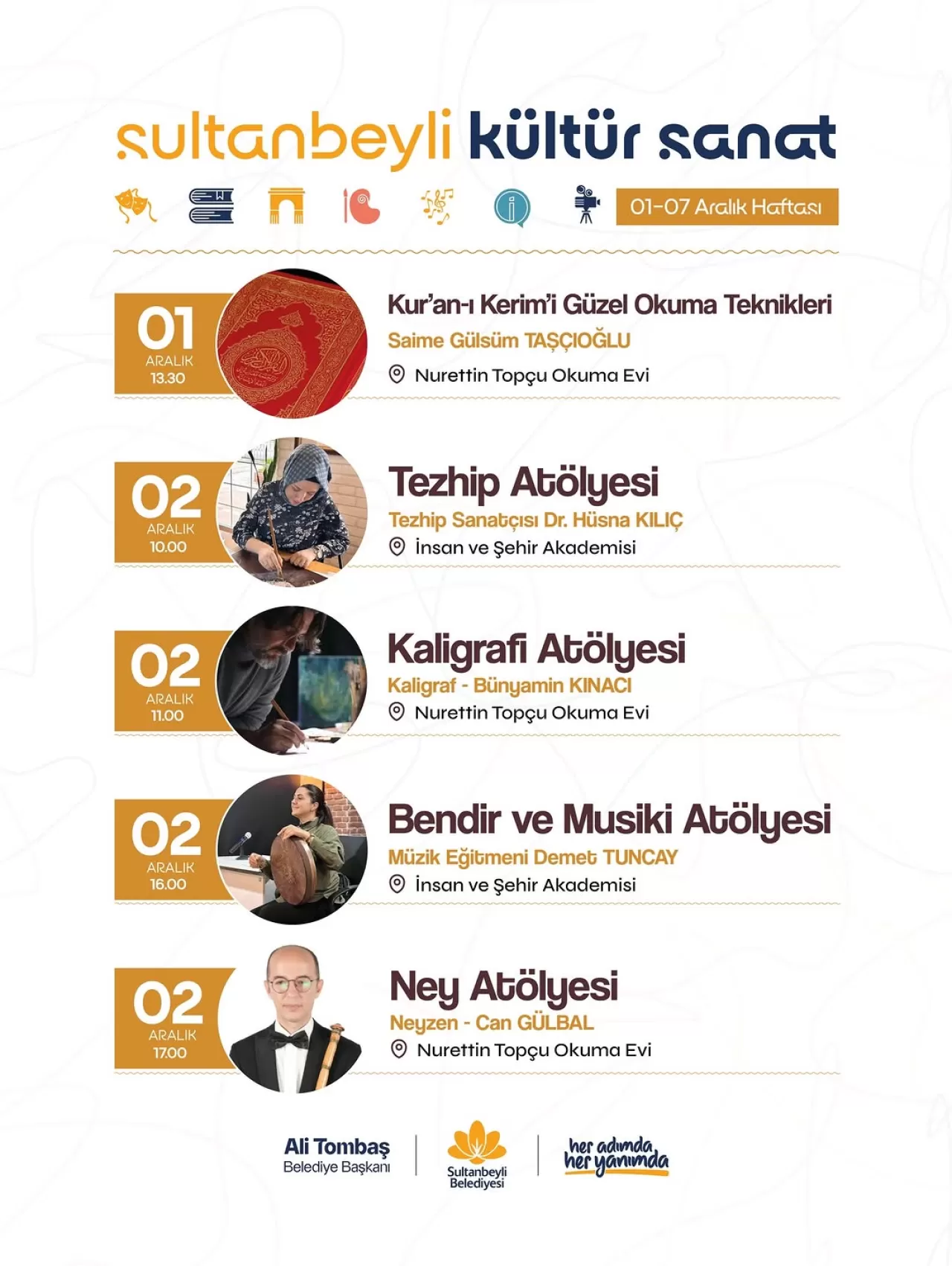 Sultanbeyli Belediyesi Kültür ve Sanat Haftalık Etkinlik Takvimini Açıkladı