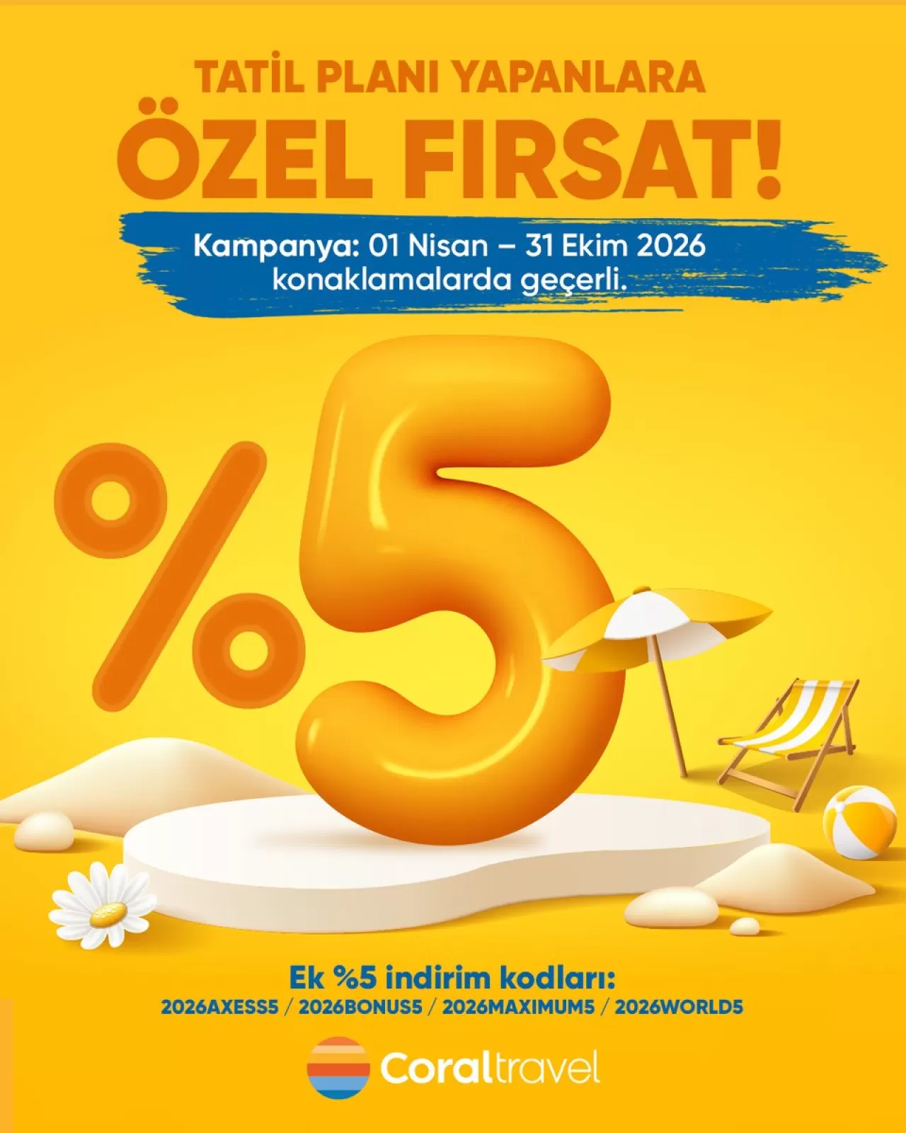 Coral Tatil'den Erken Rezervasyon ve Ek İndirim Fırsatı