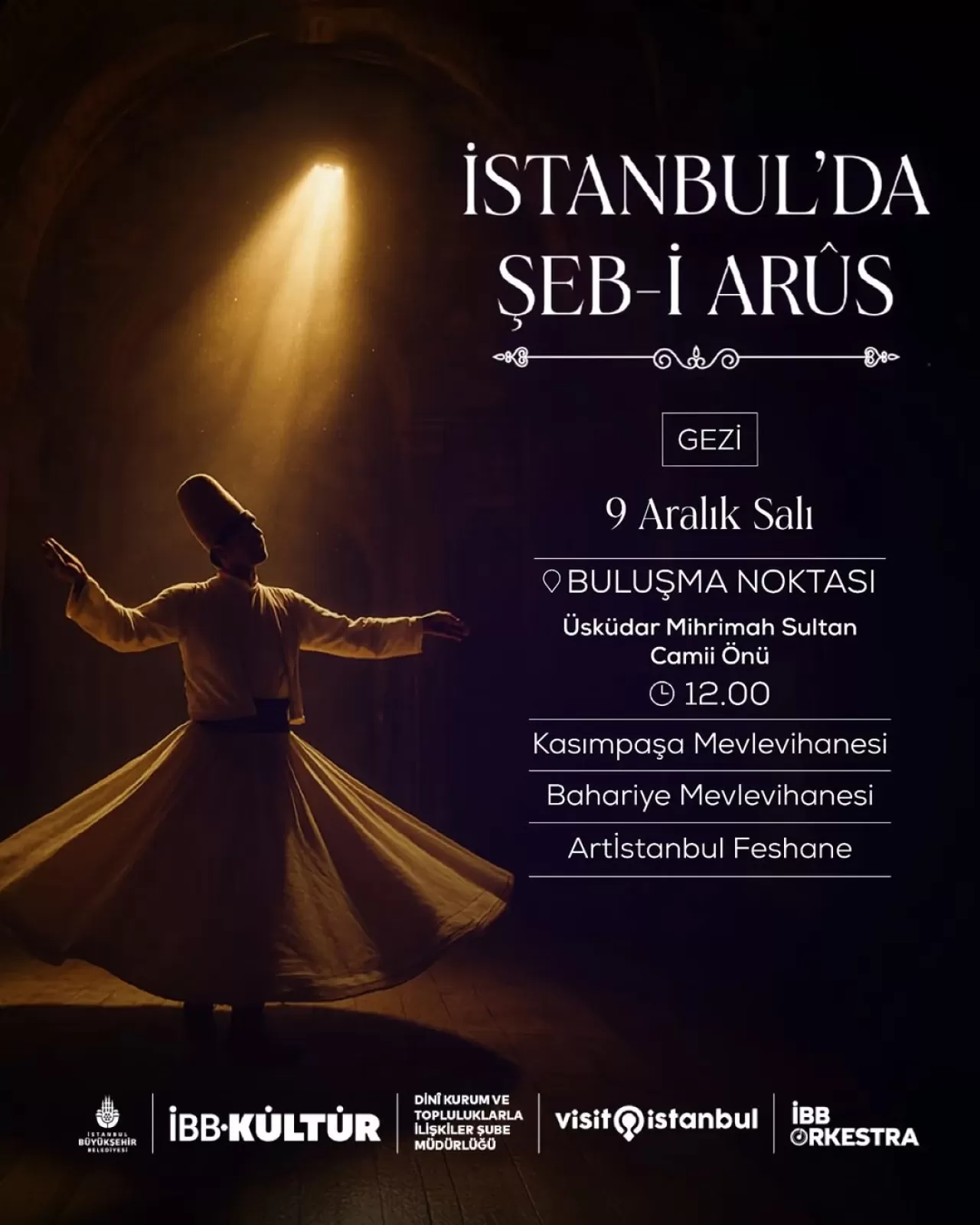 İBB, Mevlânâ'yı Anma Etkinlikleri Kapsamında Tarihi Mevlevîhane Gezileri Düzenliyor