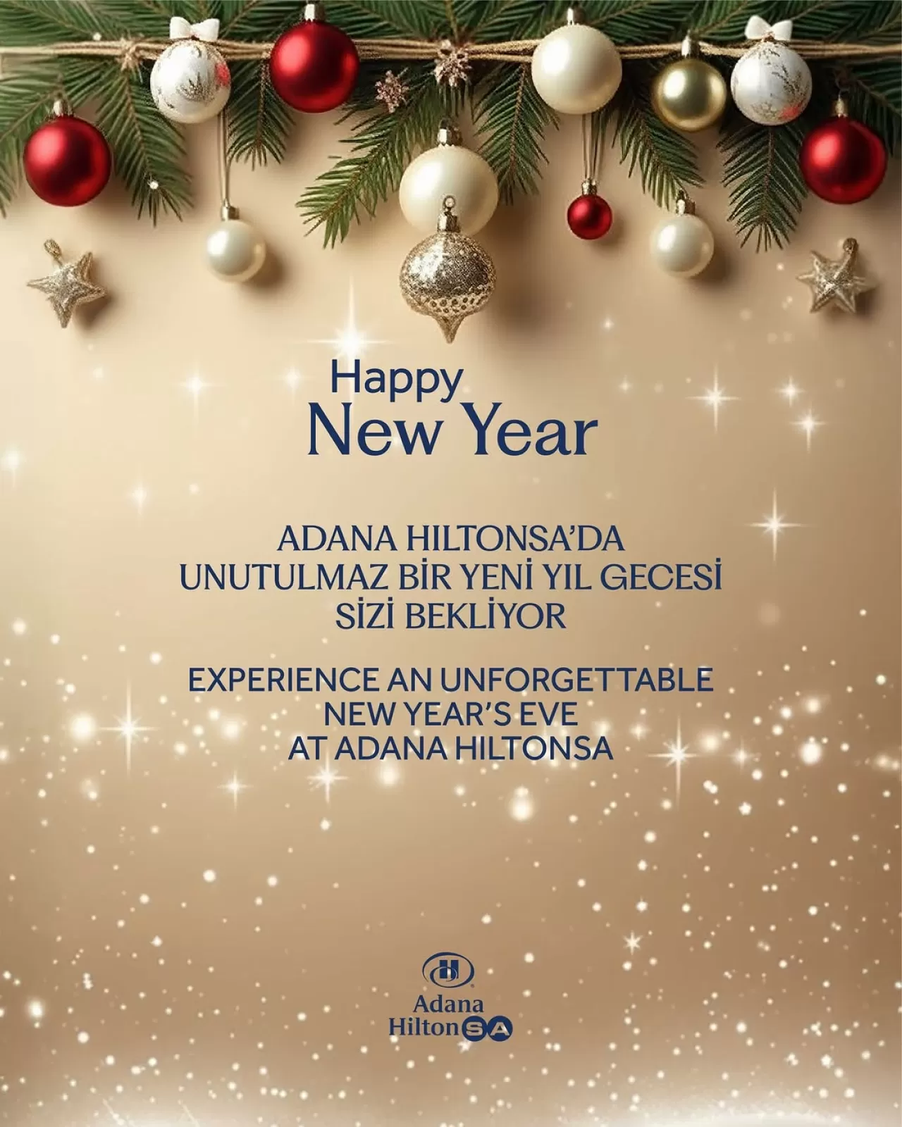 Adana HiltonSA'da Yeni Yıl Kutlaması için Hazırlıklar Tamamlandı