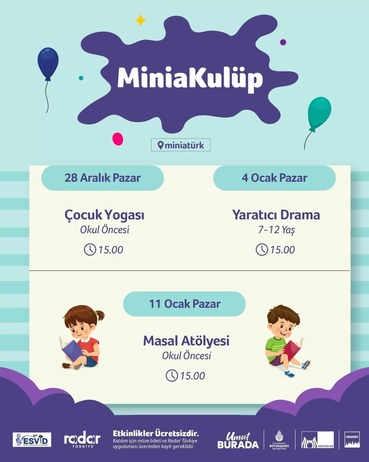 İBB Kültür AŞ, MiniaKulüp ile Çocuklara Ücretsiz Atölyeler Düzenliyor