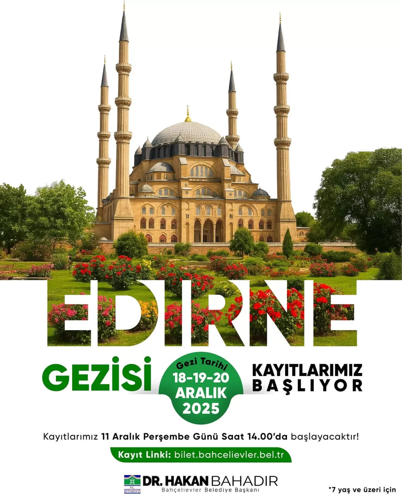 Bahçelievler'den Edirne'ye Kültür Turu Düzenleniyor