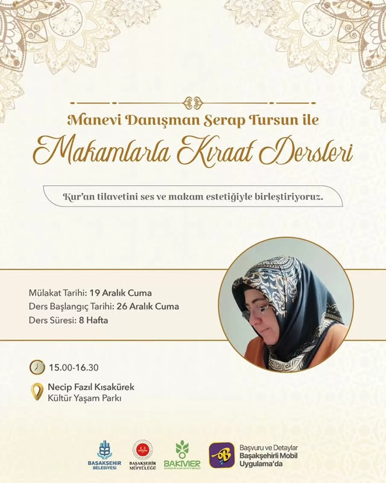 Başakşehir'de Makamlarla Kıraat Dersleri Başlıyor