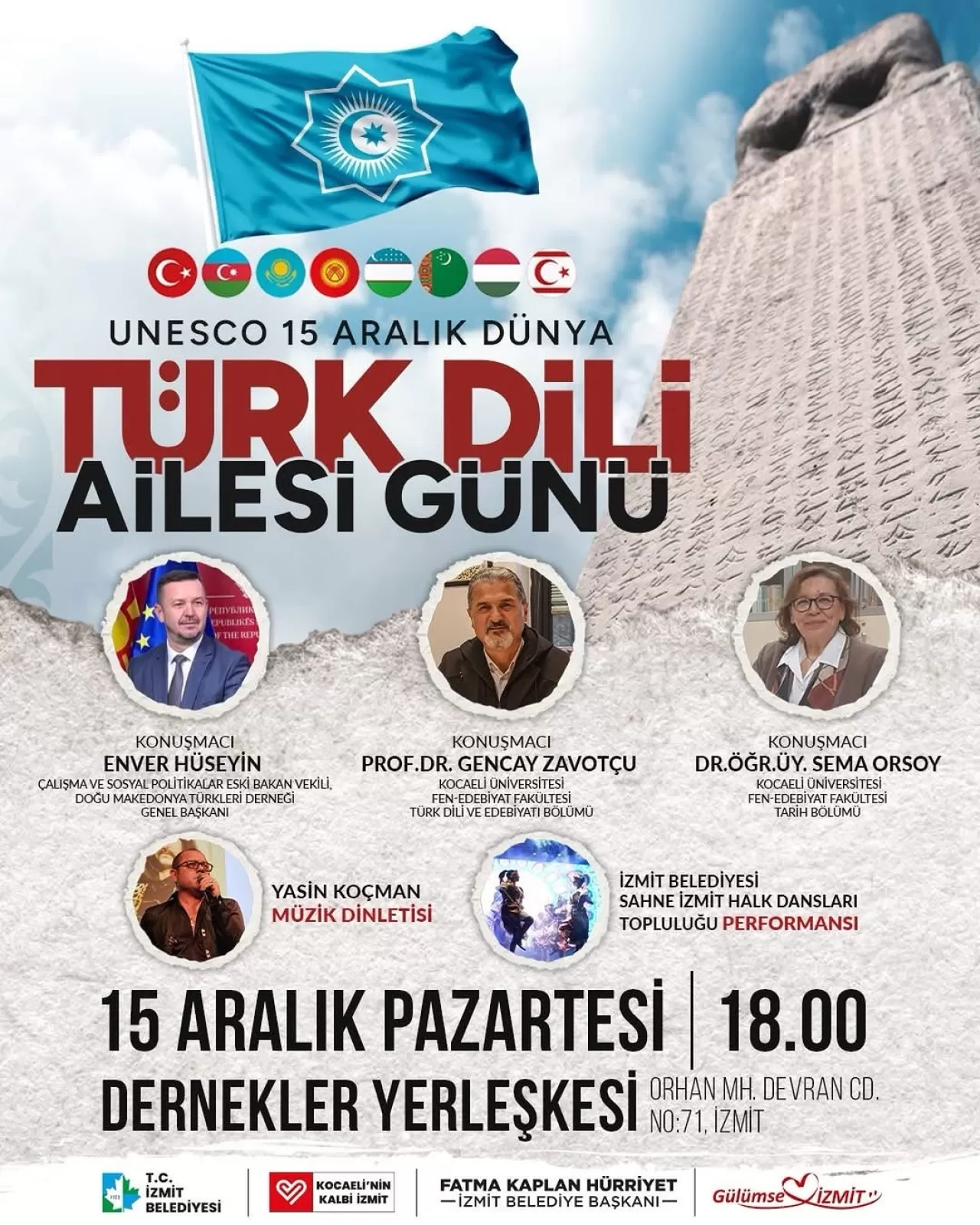 İzmit'te Dünya Türk Dili Ailesi Günü Kutlanacak - Holiwook - Tatil - Turizm - Otel Yorumları - Turizm haberleri - Son Dakika Turizm Haberleri