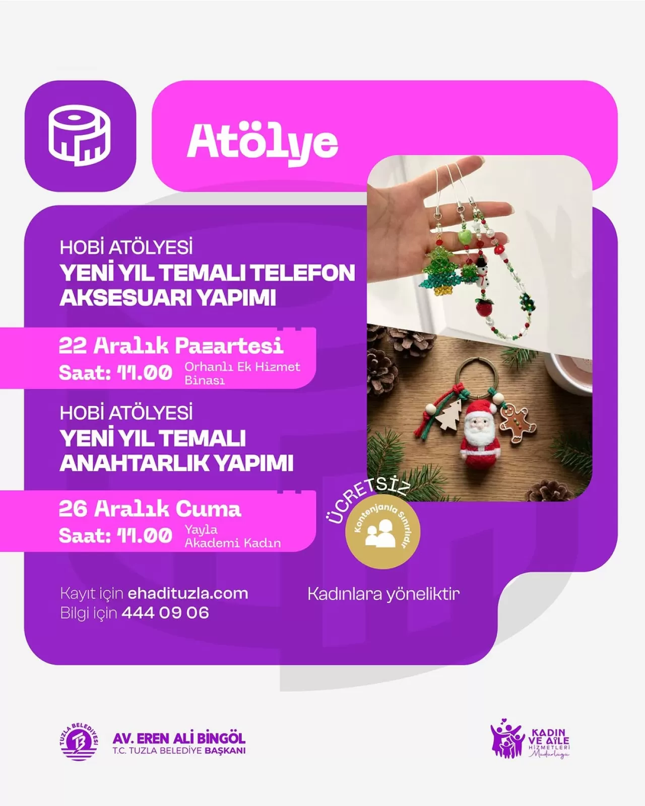 İstanbul Tuzla'da Yeni Yıla Özel Hobi Atölyeleri Düzenleniyor