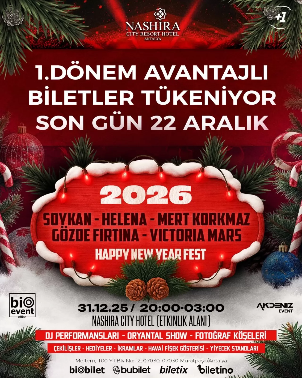 Nashira City Hotel'de 1000 Kişilik Yılbaşı Festivali Düzenlenecek