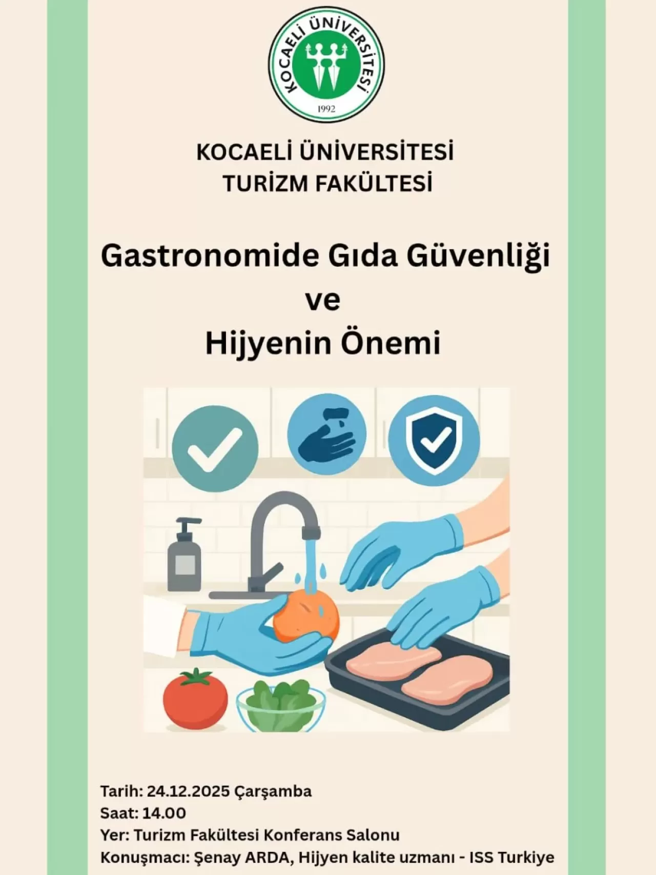 Kocaeli Üniversitesi'nde Gastronomi ve Gıda Güvenliği Konuşulacak