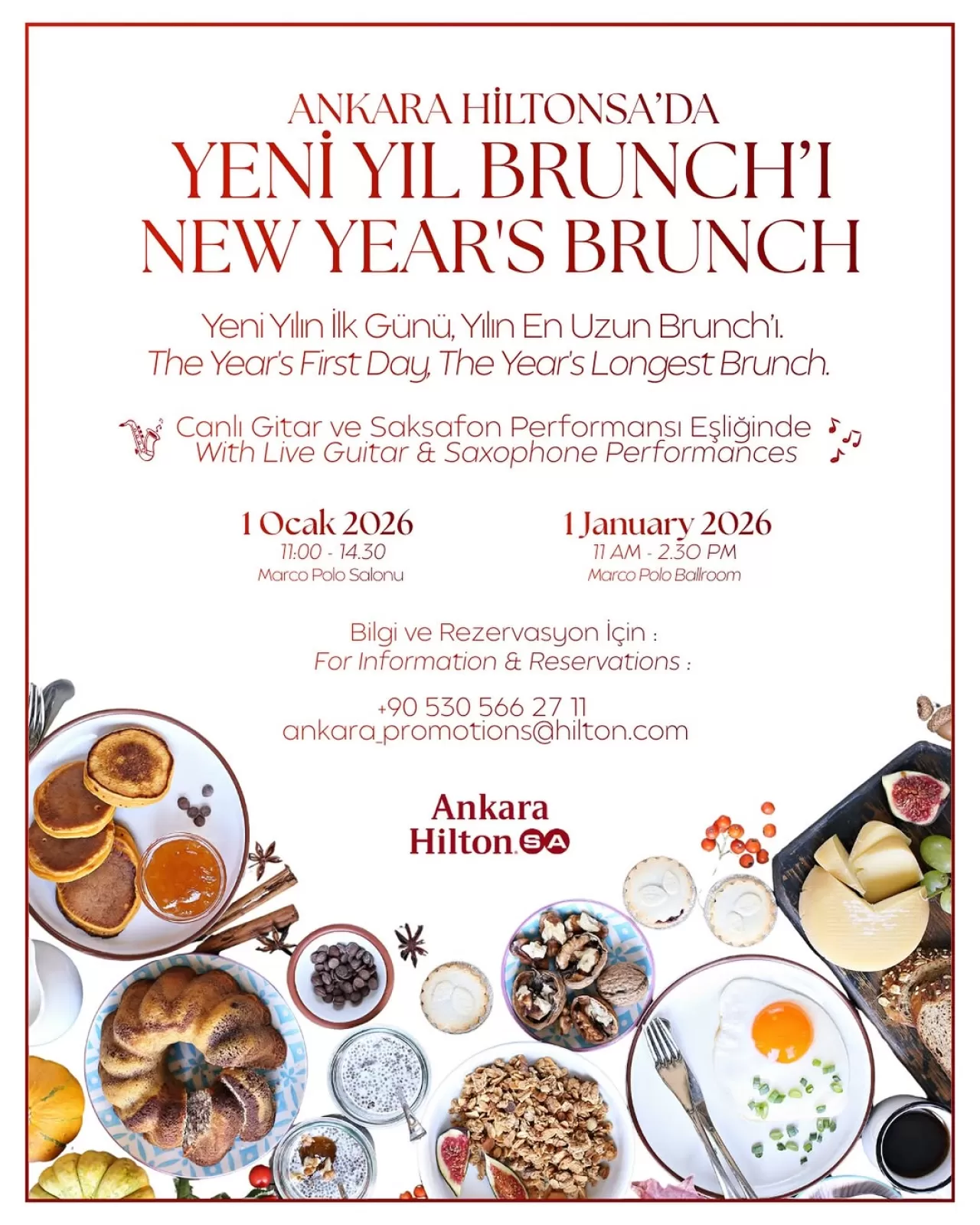 Ankara HiltonSA'da Yeni Yıl Brunch'ı