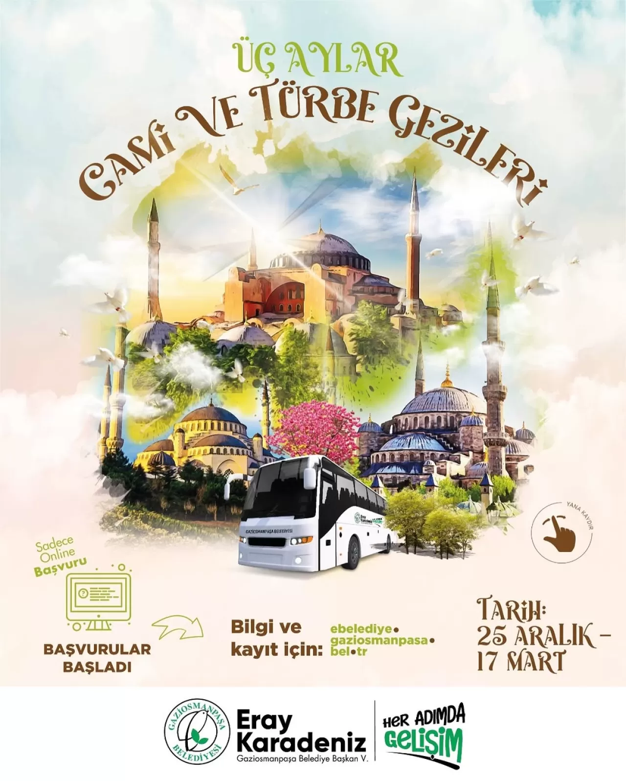 Gaziosmanpaşa Kültür Sanat, Üç Aylar için Maneviyat Gezileri Düzenliyor