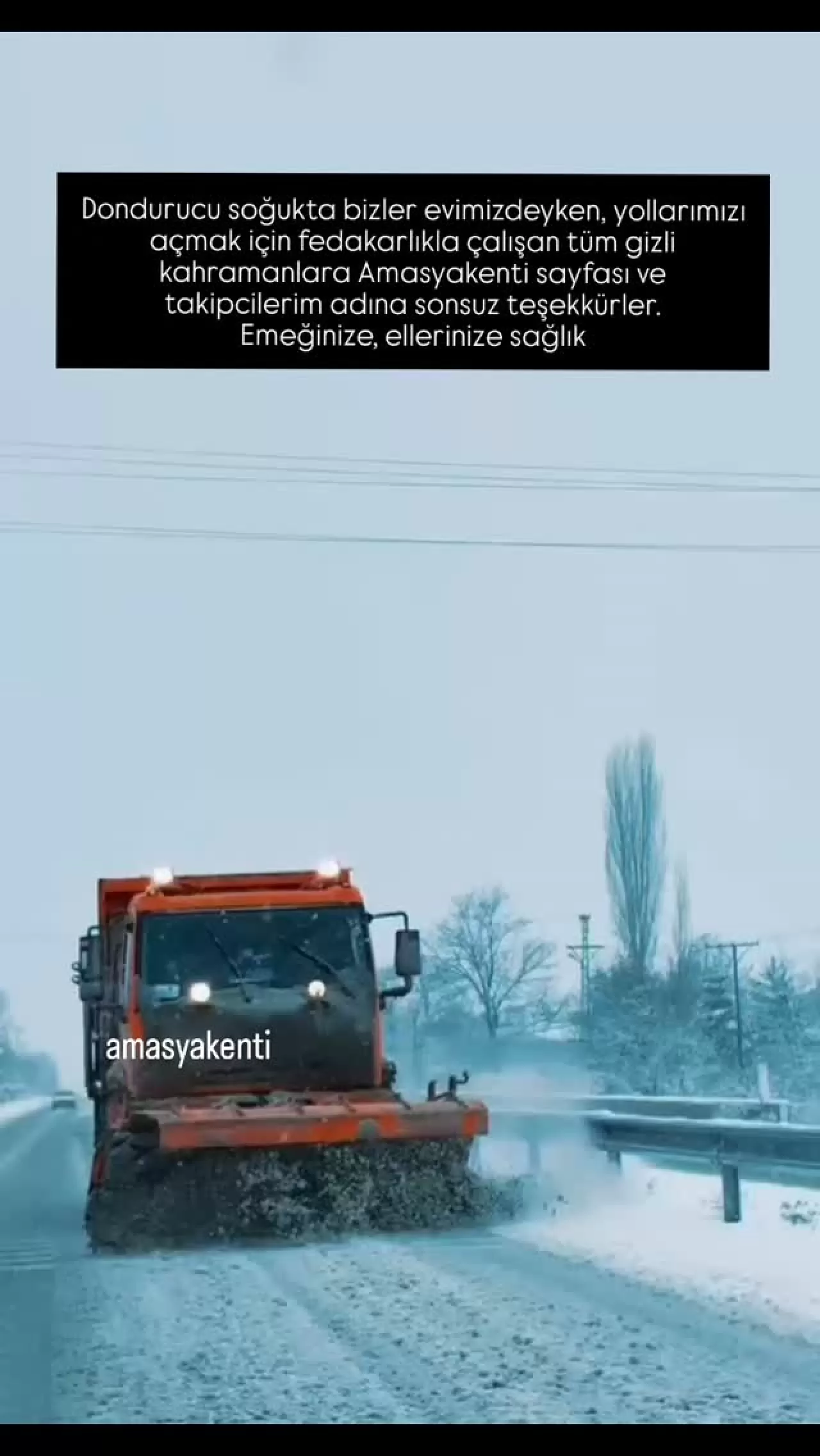 Amasya'nın Kış Kahramanları: Karla Mücadelede Gece Gündüz Demeden Çalışıyor