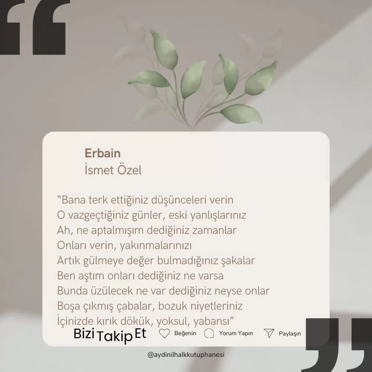 Aydın İl Halk Kütüphanesi'nden Şiirle Yolculuğa Davet