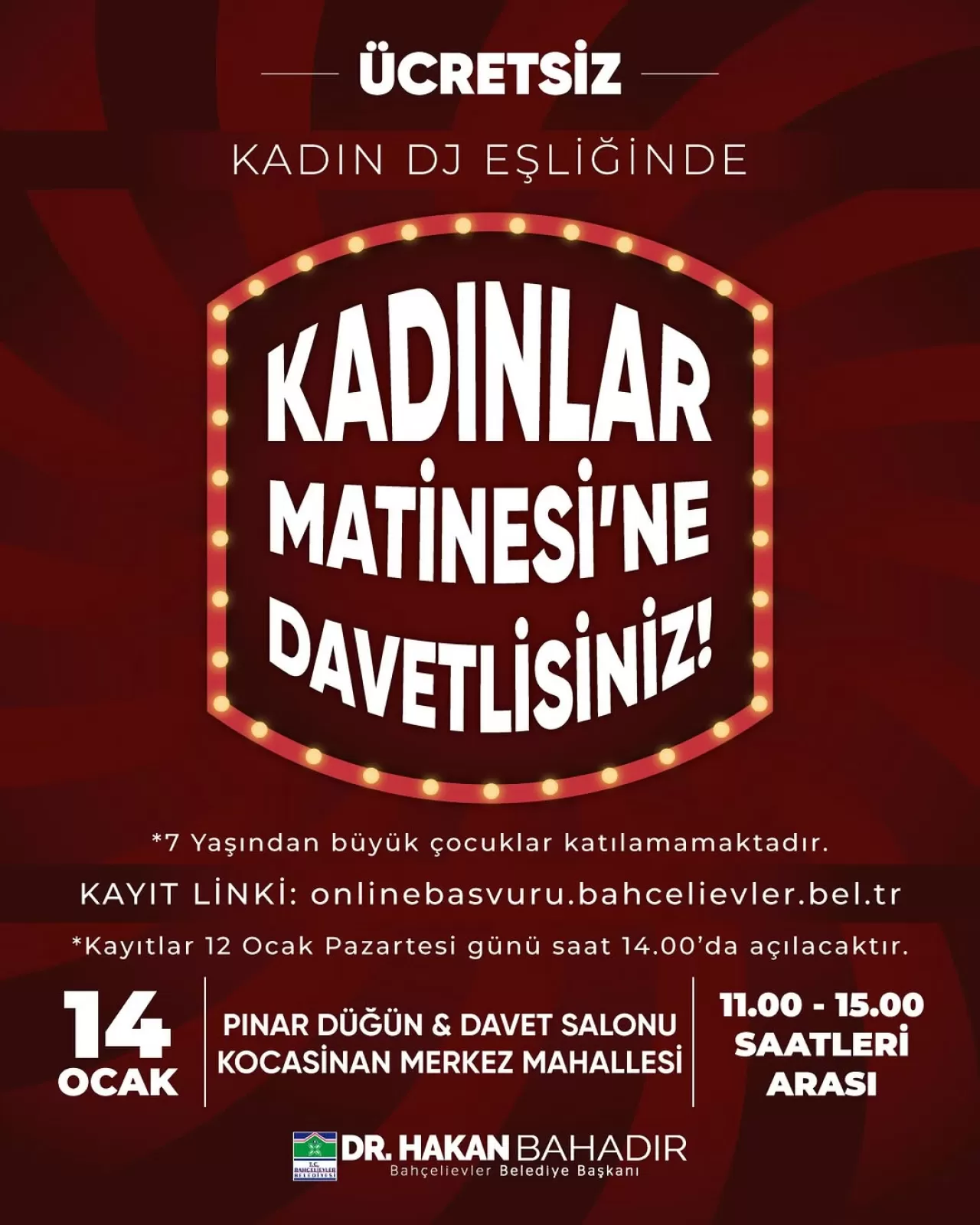 Bahçelievler'de Ücretsiz Kadınlar Matinesi: DJ Eşliğinde Eğlence