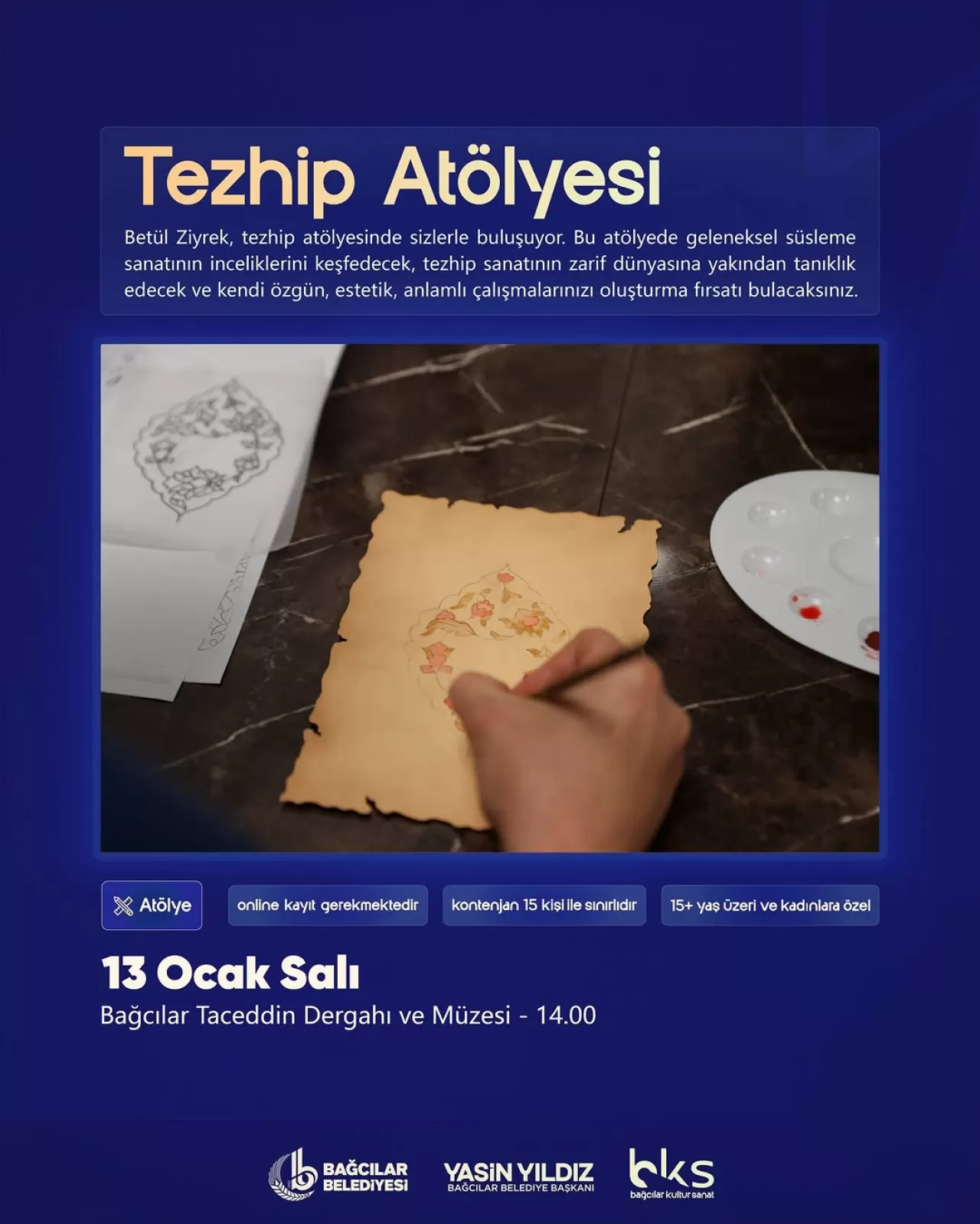 Bağcılar'da Geleneksel Sanat Rüzgarı: Tezhip Atölyesi İlgi Bekliyor