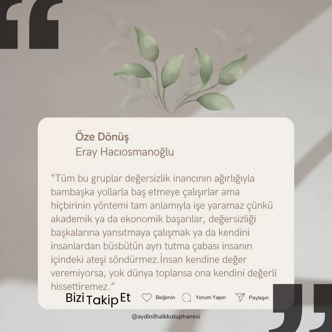 Aydın İl Halk Kütüphanesi'nden İçsel Yolculuğa Çağrı