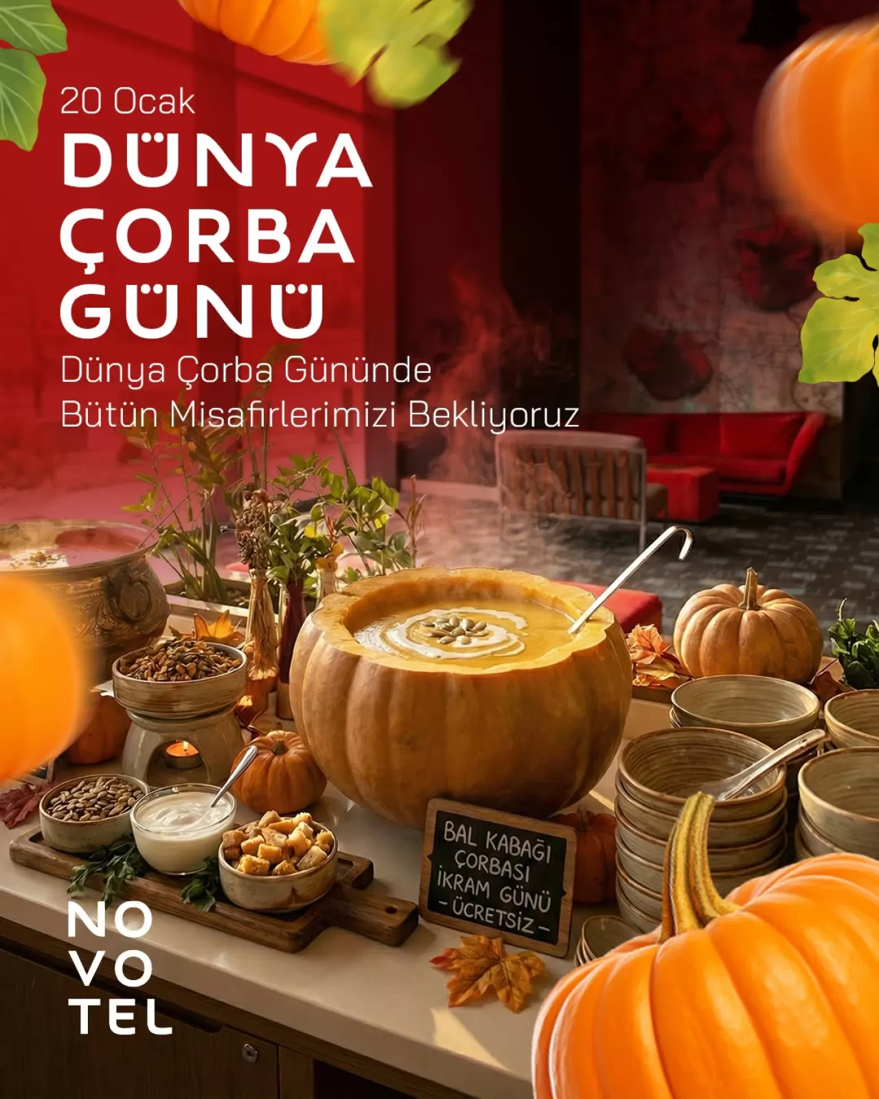 Novotel Konya, Dünya Çorba Günü'nde Misafirlerini Bal Kabağı Çorbası ile Ağırlıyor