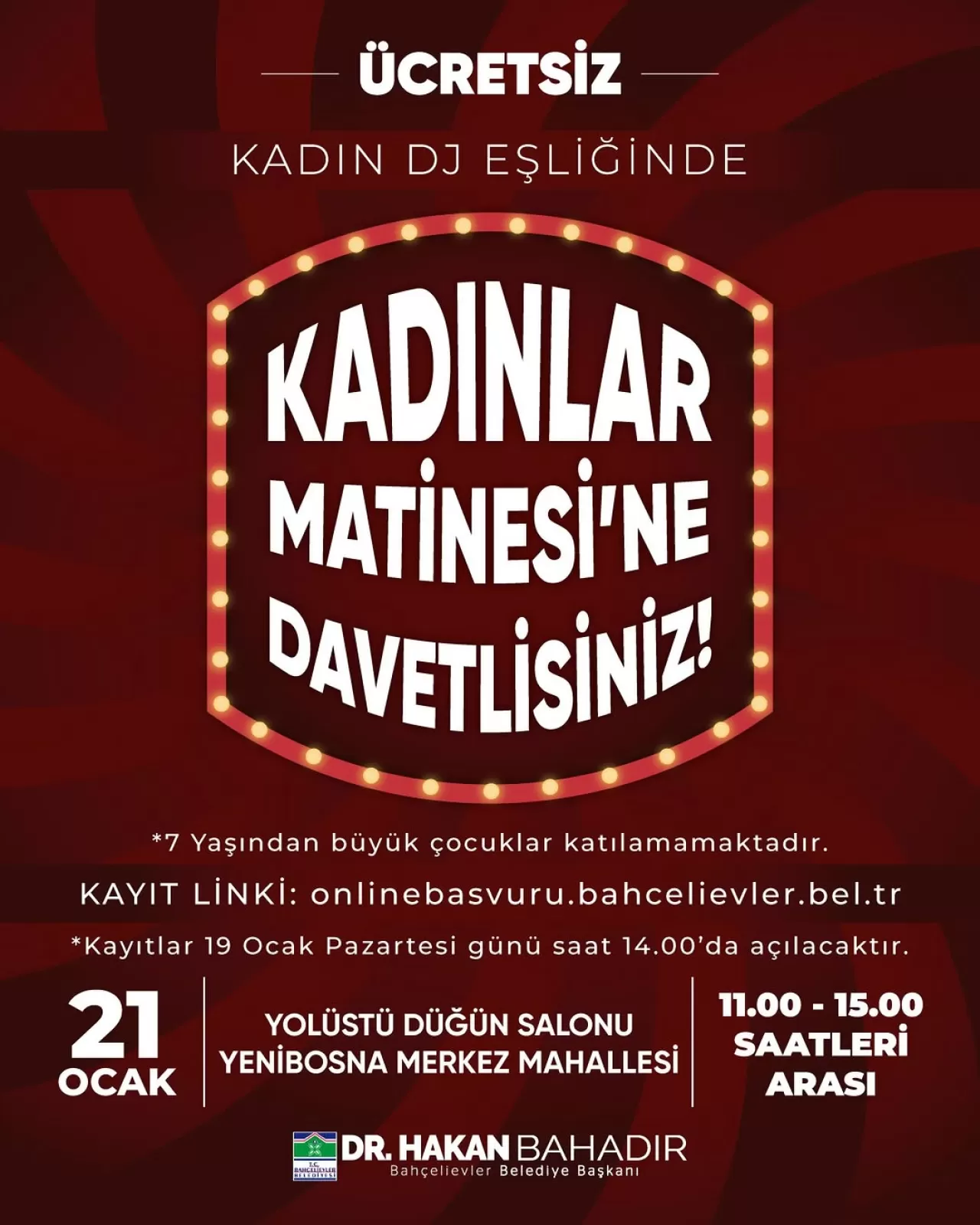Bahçelievler'de Kadınlara Özel Ücretsiz Matine: DJ Eşliğinde Eğlence