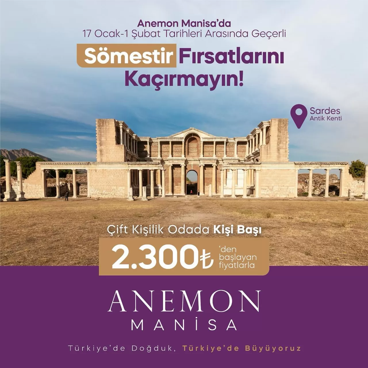 Manisa Anemon Otel'de Sömestr Tatili için Fırsat: 
