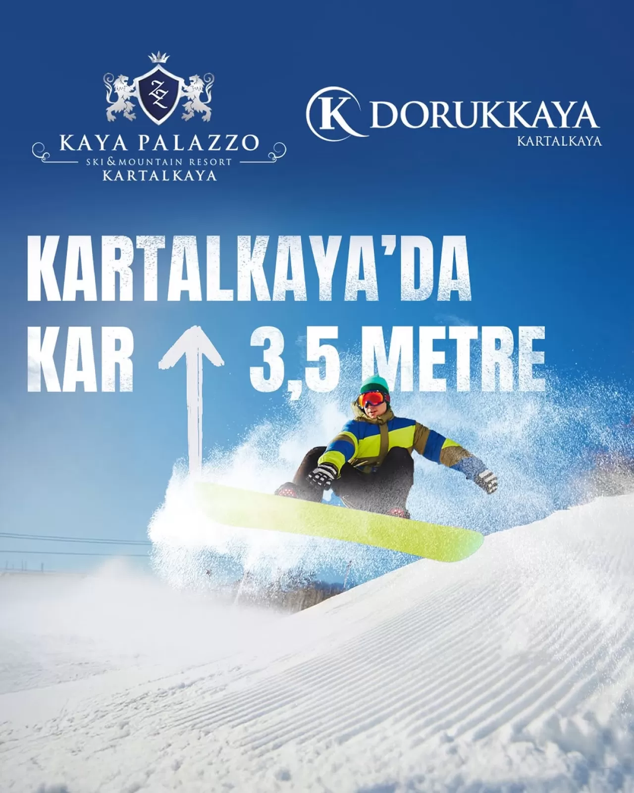 Kartalkaya'da Kar Kalınlığı 3.5 Metreyi Aştı: Kayak Sezonu Zirvede