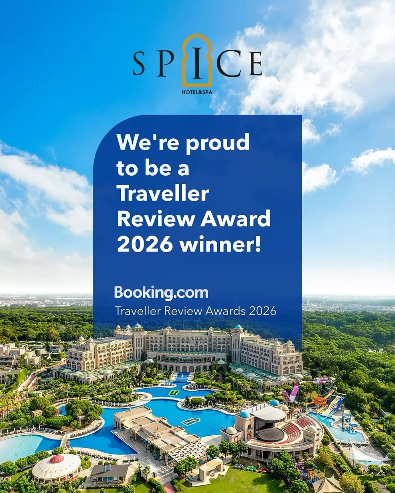 Spice Hotel & SPA, Booking.com'un Prestijli 2026 Traveller Review Ödülü'nü Kazandı
