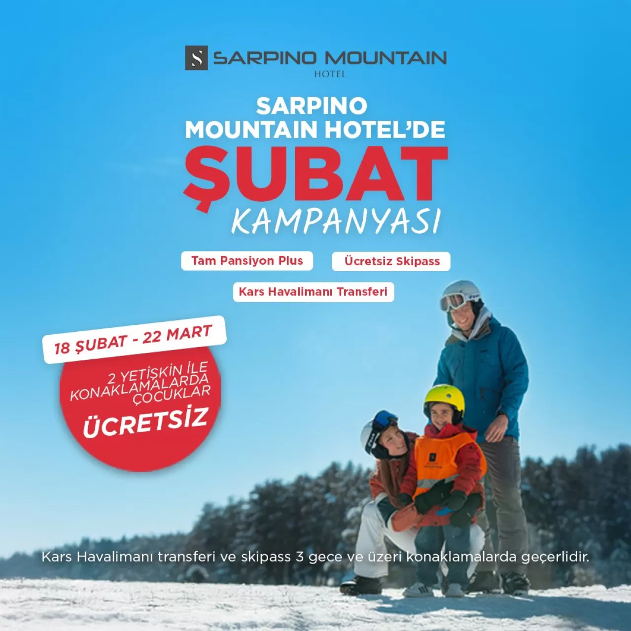 Sarpino Mountain Hotel'de Kış Tatili Fırsatı: Çocuklar Ücretsiz!