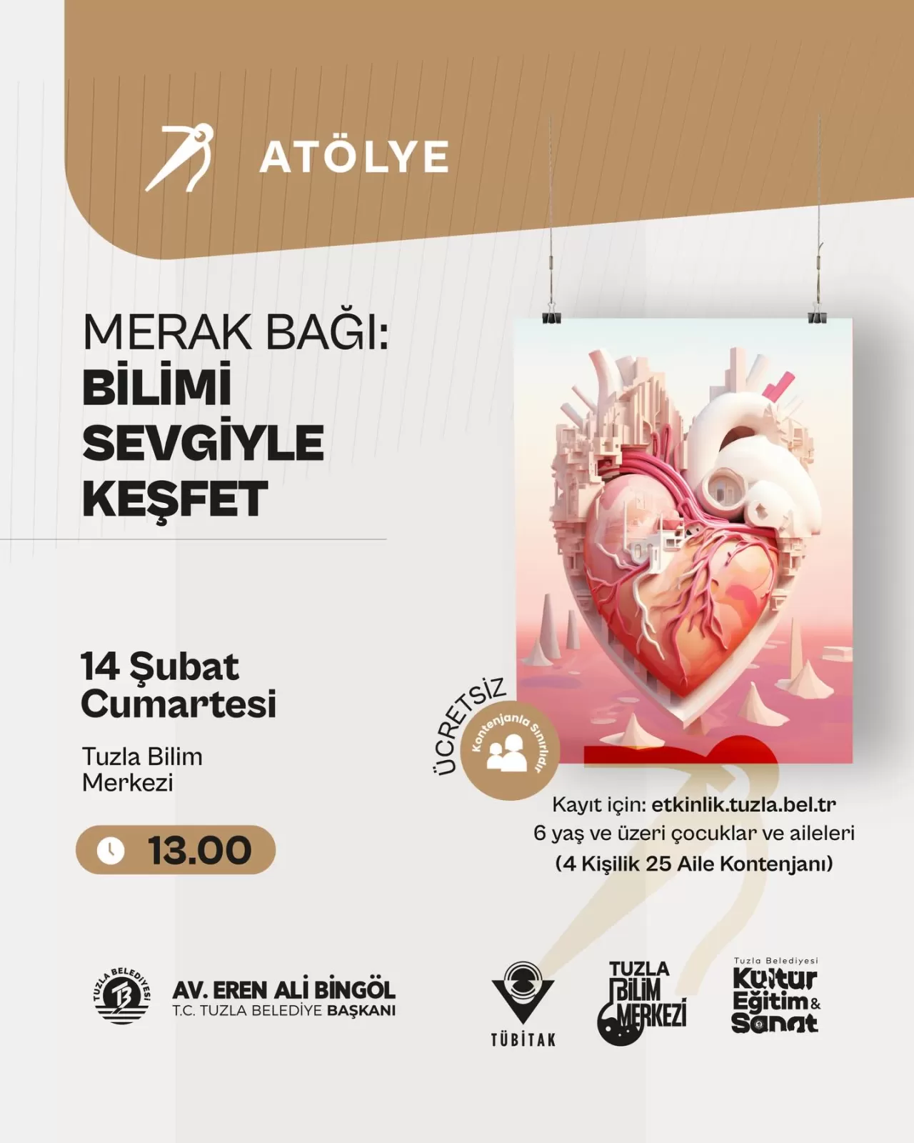 İstanbul Tuzla'da Ailece Bilim: Merak Bağı Etkinliği Kayıtları Başlıyor