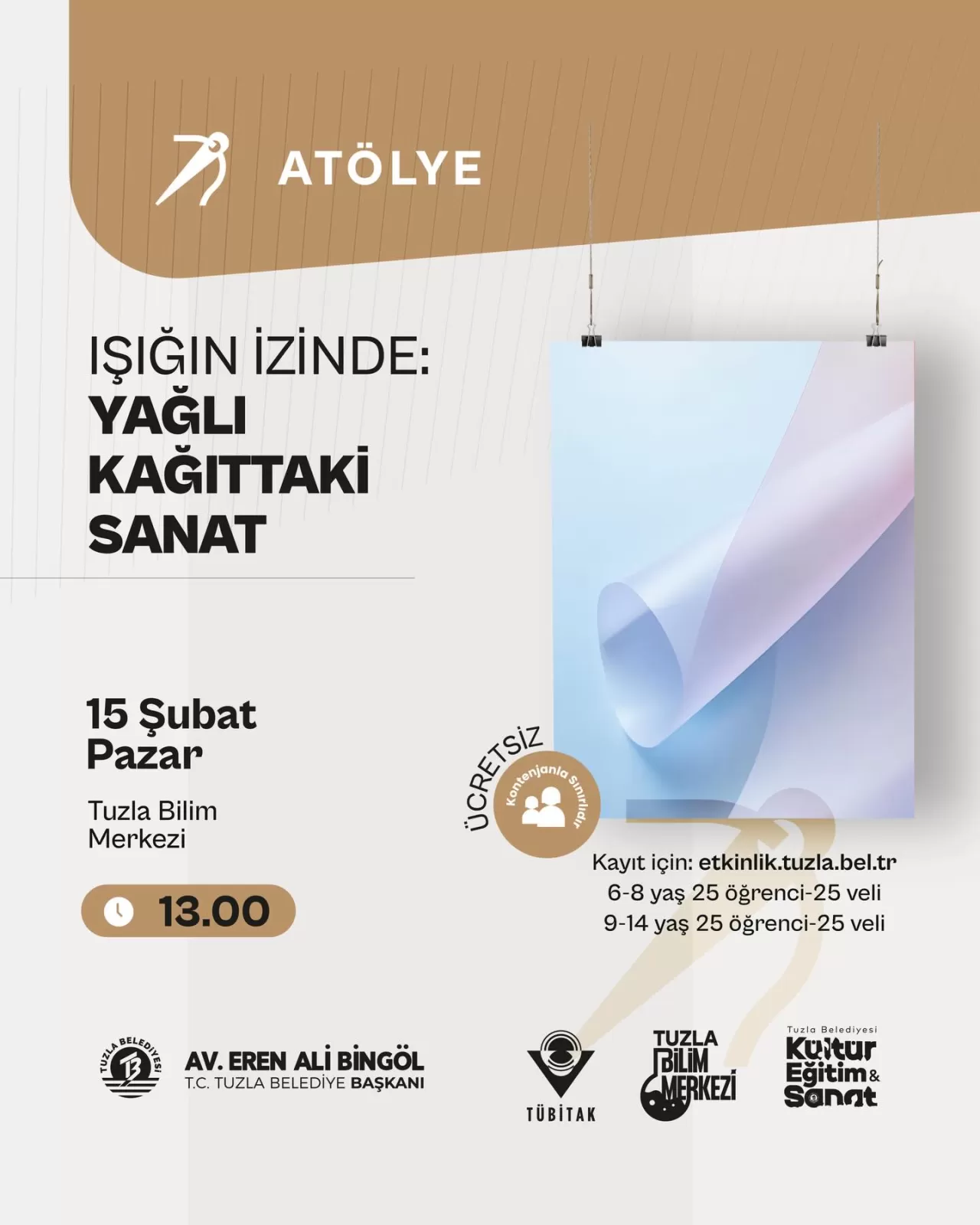 Işığın İzinde: Tuzla'da Çocuklar İçin Ücretsiz Yağlı Kağıt Sanat Atölyesi