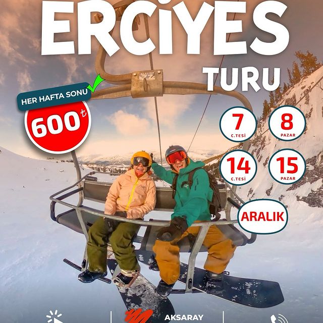 Aksaray ve Nevşehir'den Erciyes Kayak Turu