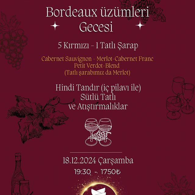 Bordeaux Üzümleri Temalı Şarap Tadımı Etkinliği