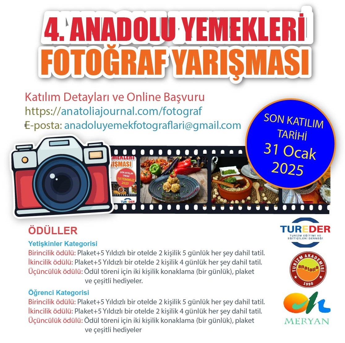 Anadolu Yemekleri Fotoğraf Yarışması'nın Dördüncüsü İçin Başvurular Başladı