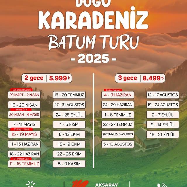 Doğu Karadeniz ve Batum Turu İçin Erken Kayıt Dönemi Başladı