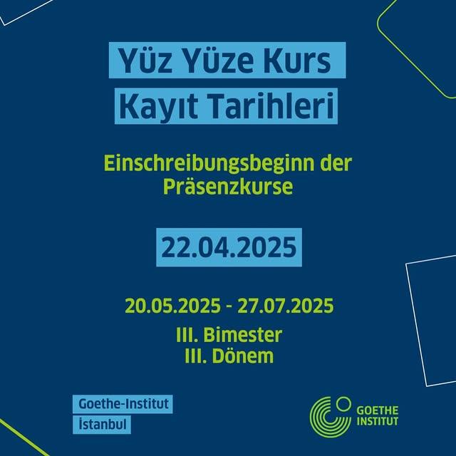 Goethe-Institut İstanbul'da Almanca Kursları Kayıtları Başlıyor