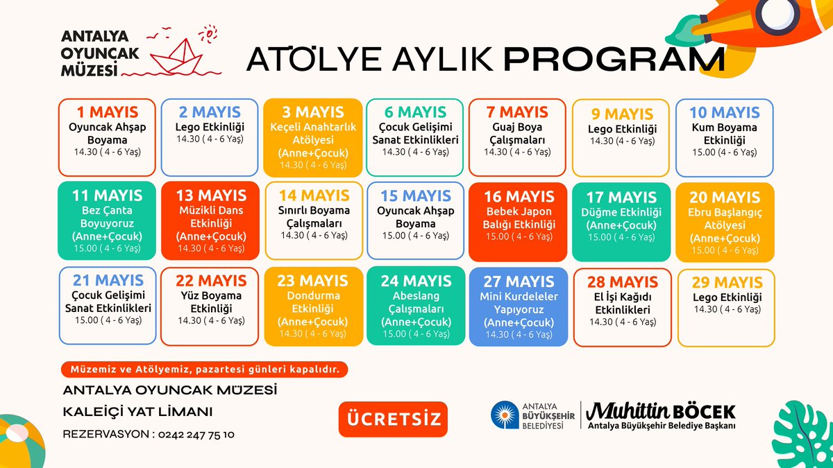 Antalya Oyuncak Müzesi'nde Mayıs Ayı Atölyeleri Çocukları Bekliyor