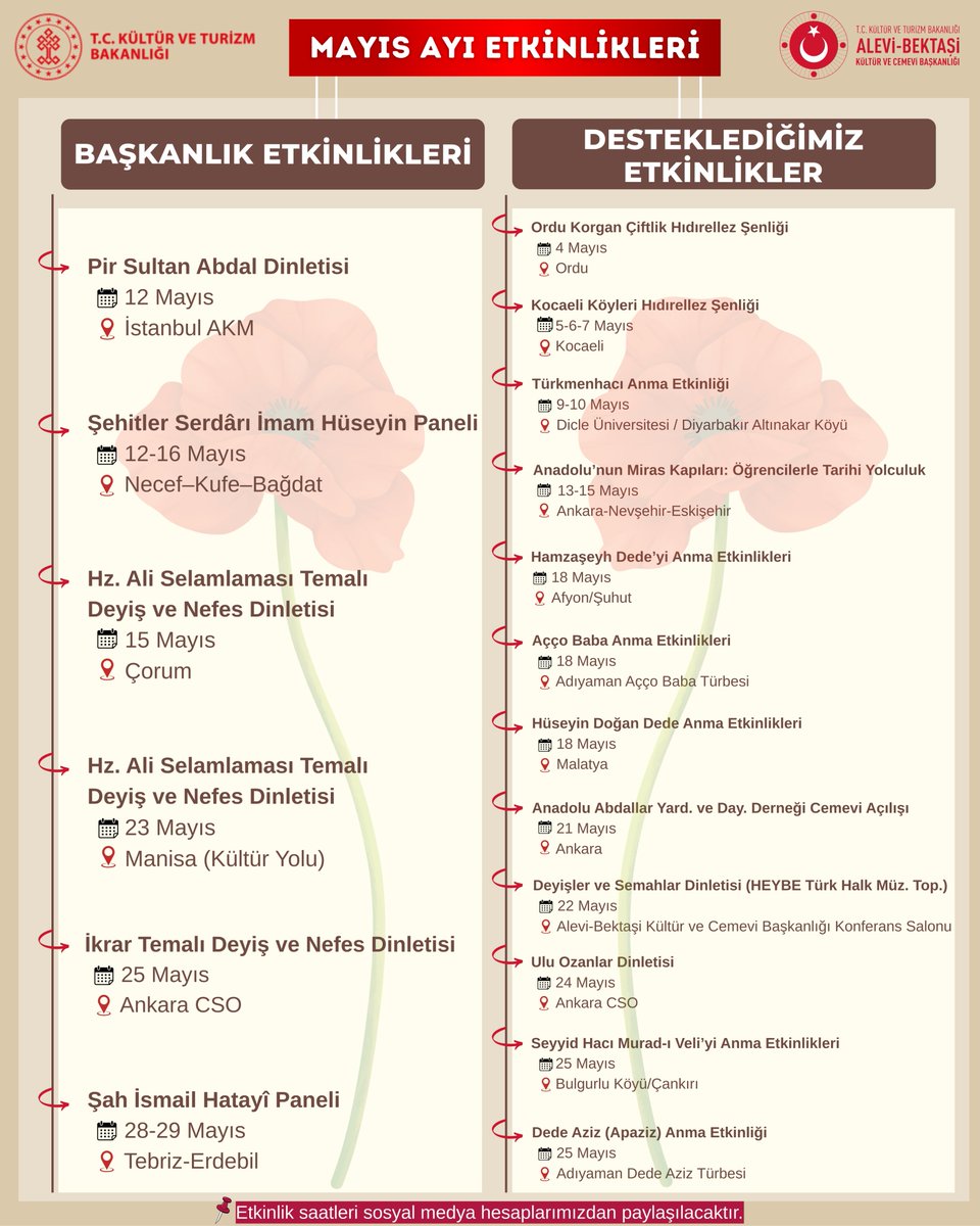 Alevi-Bektaşi Kültür ve Cemevi Başkanlığı Mayıs Ayında Kültürel Etkinliklere Devam Ediyor