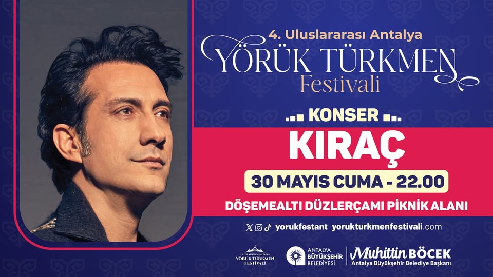 4. Uluslararası Antalya Yörük Türkmen Festivali Kıraç Konseriyle Başlıyor