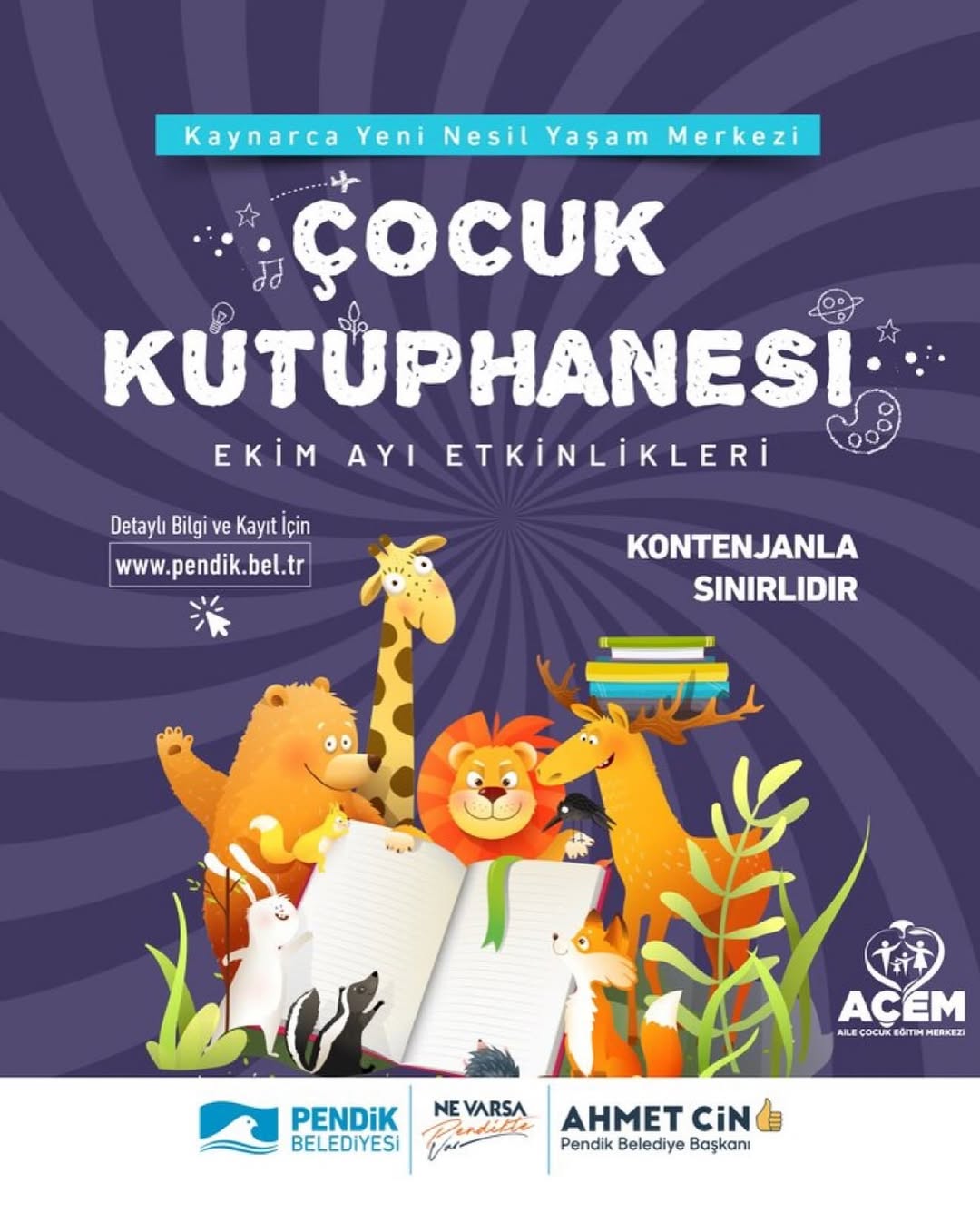 Pendik'teki Çocuk Kütüphanesi Ekim Ayı Etkinlik Takvimi Açıklandı