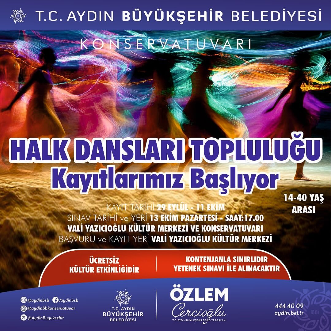 Aydın Büyükşehir Belediyesi Konservatuvarı'nda Halk Dansları Kayıtları Başlıyor