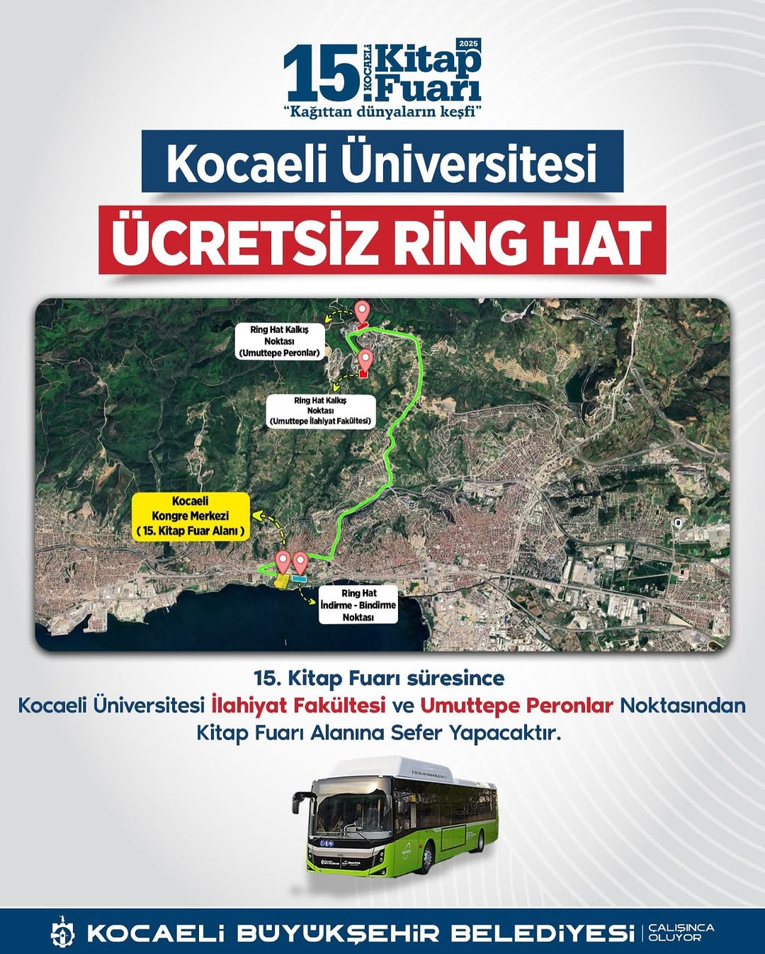 15. Uluslararası Kocaeli Kitap Fuarı'na Ulaşım Kolaylığı